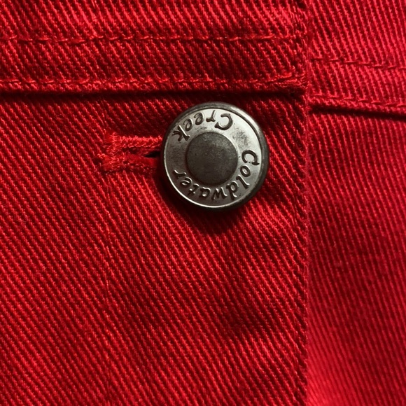 Coldwater Creek size medium red patchwork jacket blazerbutton up - Picture 3 of 8